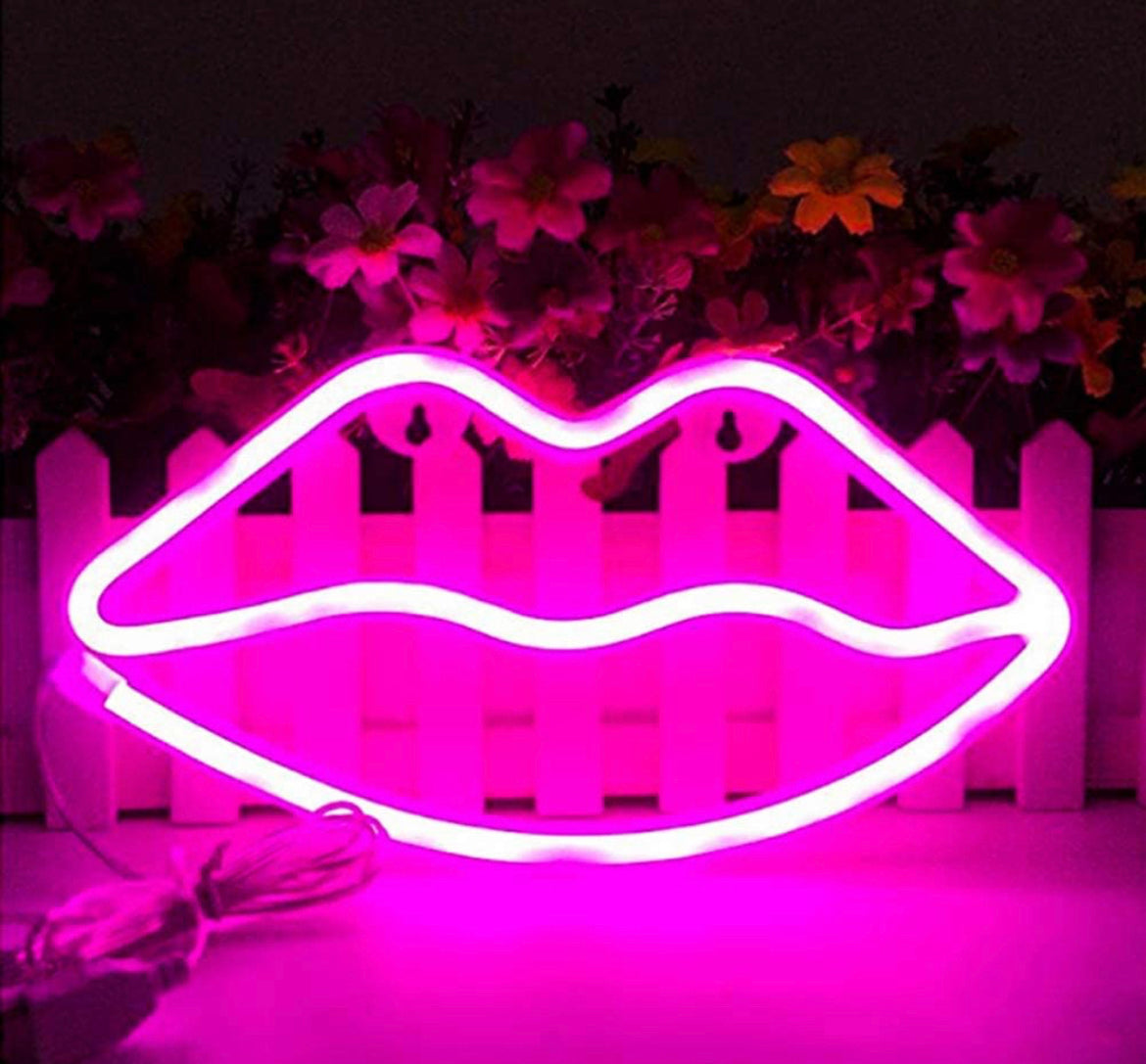 Neon Lips LED Sign